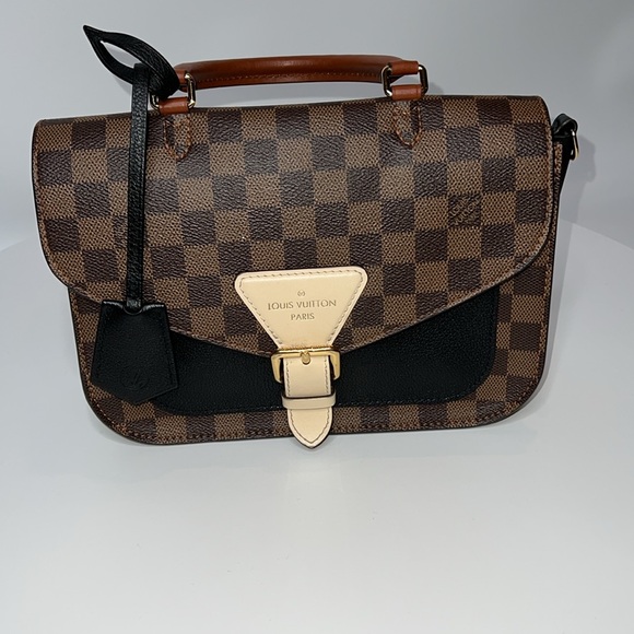 ❤️LOUIS VUITTON BEAUMARCHAIS NOIR DAMIER EBENE CANVAS/ LEATHER BAG N40146 - Picture 6 of 17